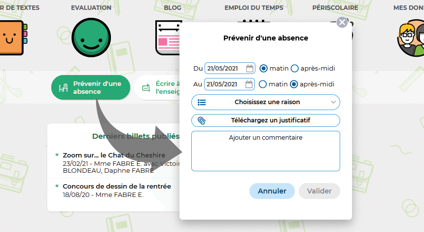 Pronote Primaire saisie absences