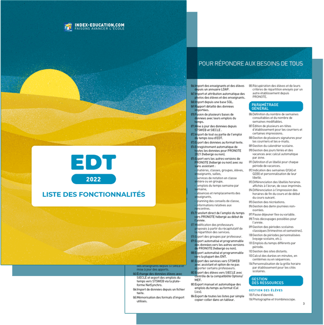 Fonctionnalités EDT