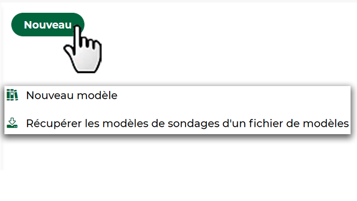 capture écran nouveau modèle de sondage