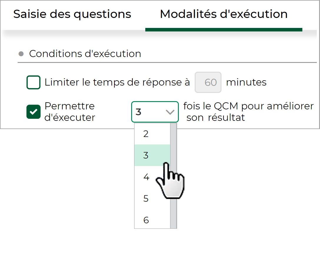 QCM plusieurs essais PRONOTE