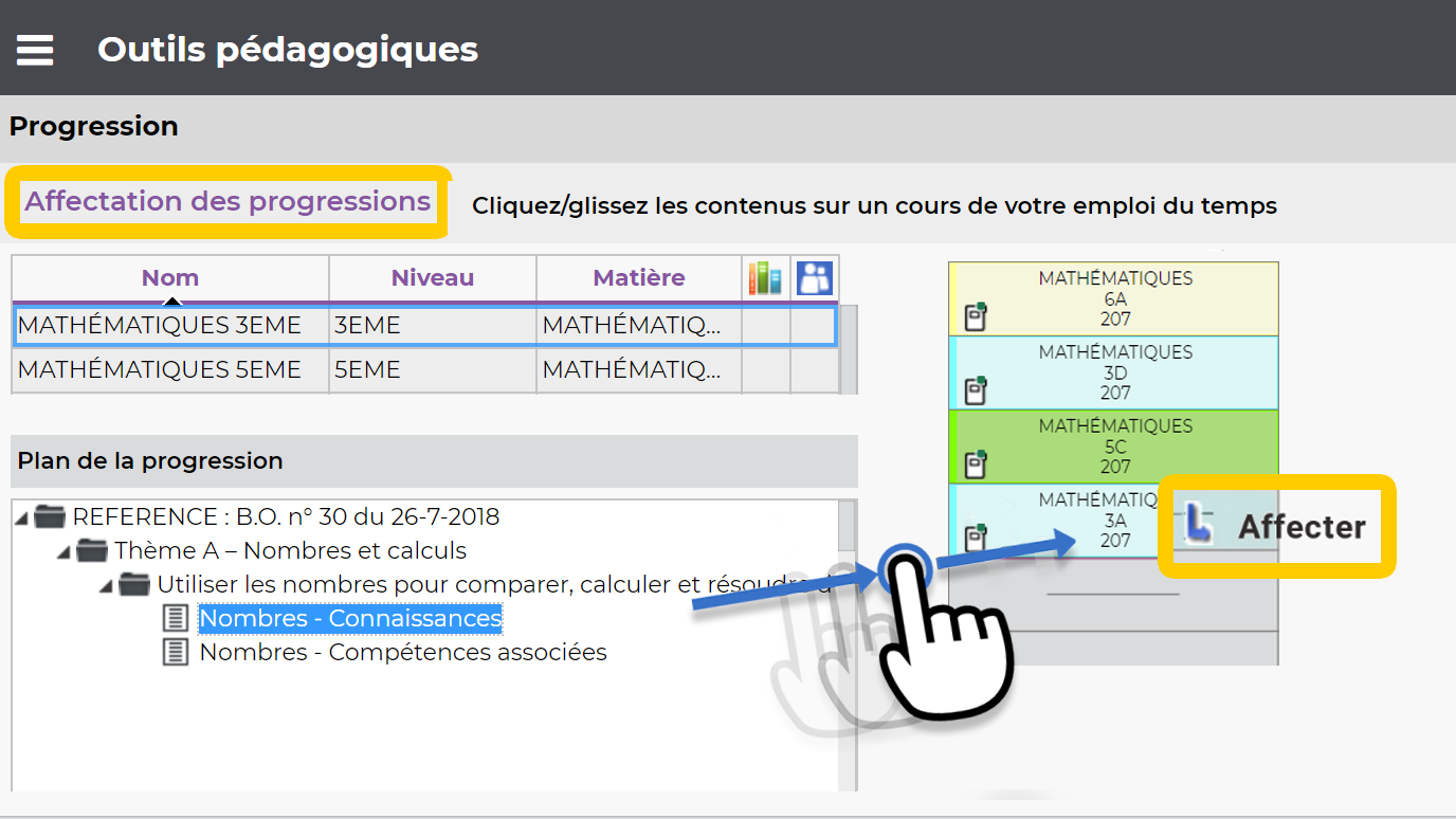 utiliser les progressions