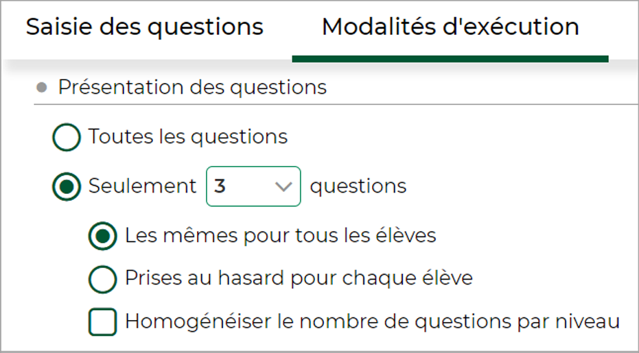 QCM tirage identique PRONOTE