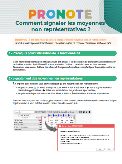 capture écran nouveautés moyennes représentatives
