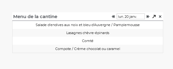 menus cantine