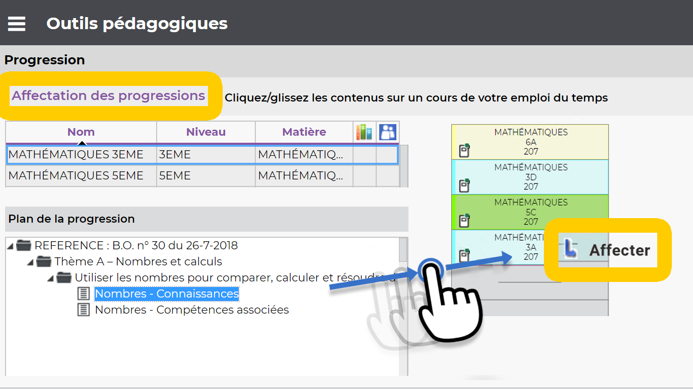 capture cran affecter les progressions dans PRONOTE