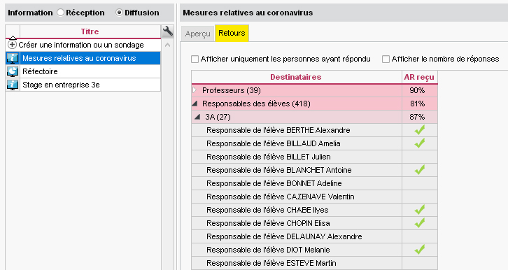 PRONOTE  FAQ PRONOTE  Les discussions / sondages / informations