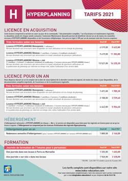 fiche tarifs HYPERPLANNING