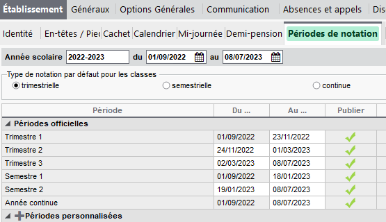 Modernisation de l'interface de saisie des périodes de notation