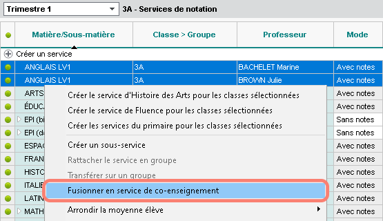 Fusion des services