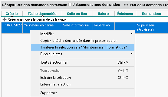 Transformation d'une mission