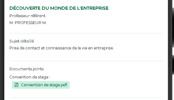 Publication des conventions de stage