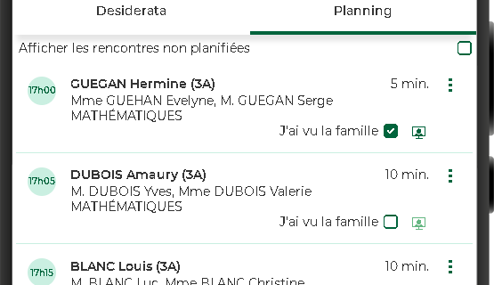 Refonte du planning des rencontres