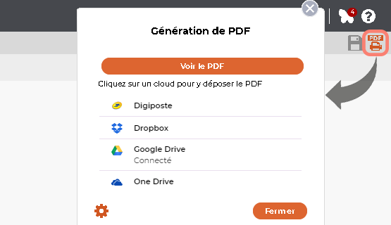 Dpt de documents dans un Cloud pour les responsables