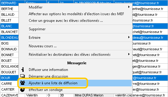 Enrichissement des listes de diffusion