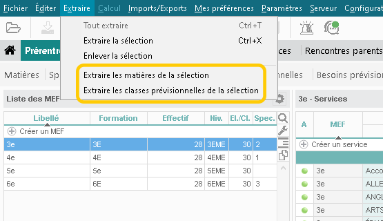 Nouvelles extractions