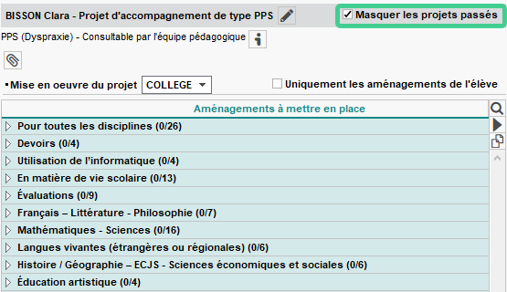 Un filtrage des projets d'accompagnement plus pertinent