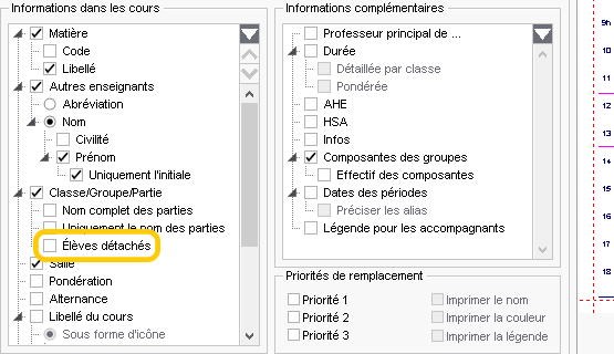 Impression des lves dtachs sur les emplois du temps des enseignants