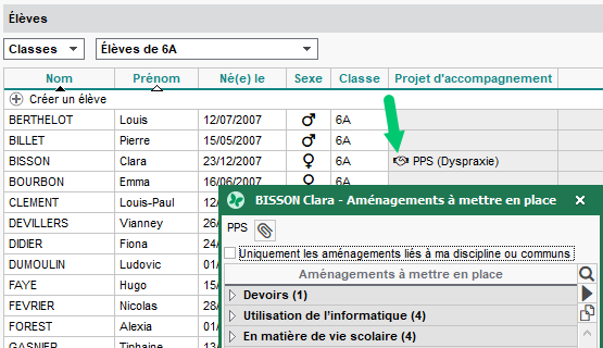 Consultation des aménagements facilitée dans toutes les interfaces