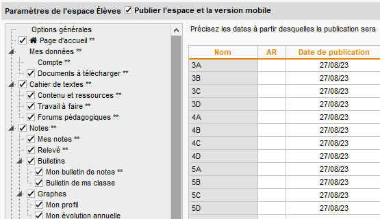 Publication des livrets scolaires distincte de celle des bulletins