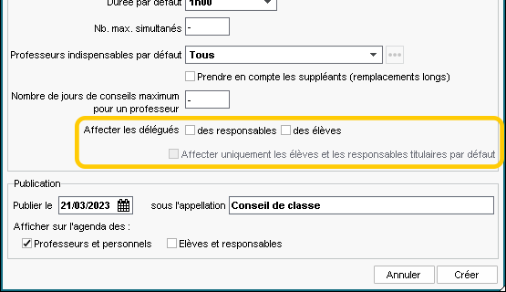 Cration de conseils de classe sans dlgus