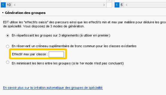 Génération des groupes