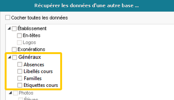 Récupération des données d'une autre base