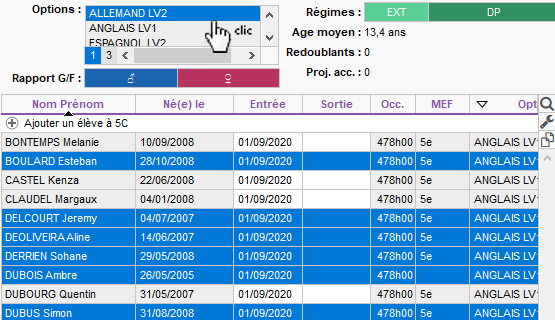 Gestion des groupes en cours d'année