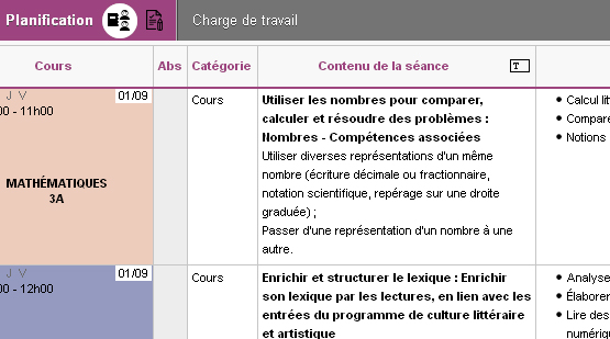 Cahier de textes en mode vie scolaire