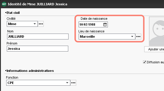 Fiche des personnels