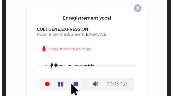 Rendu d'un enregistrement vocal