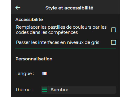 paramtres mode sombre