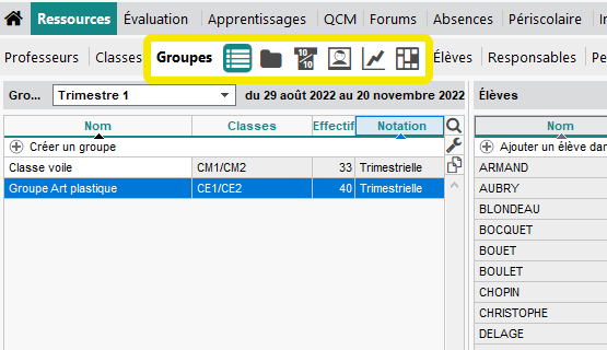 Gestion de groupes d'lves