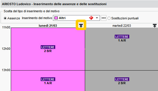 Saisie en un clic d'une absence sur toute la journée