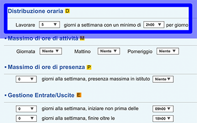 Distribuzione oraria